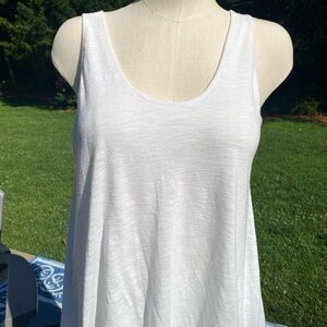 Coverup Michael Stars White Sleeveless Relaxed Tank coverup romper w Pom poms